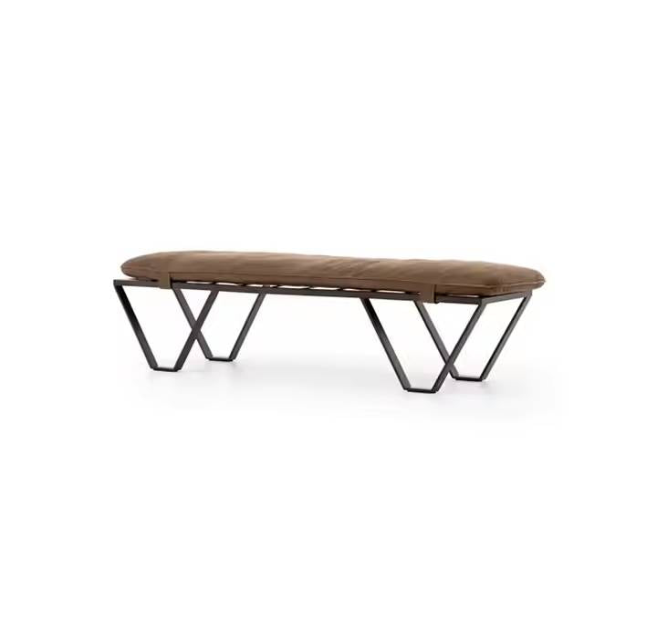 Modern Style Furniture Star Bench Ottoman Velvet Fabric Iron Frame Versatile Bench