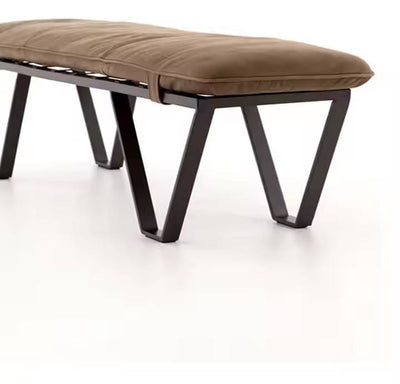 Modern Style Furniture Star Bench Ottoman Velvet Fabric Iron Frame Versatile Bench