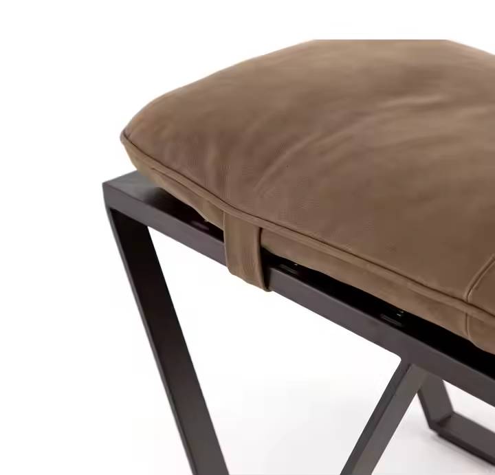 Modern Style Furniture Star Bench Ottoman Velvet Fabric Iron Frame Versatile Bench